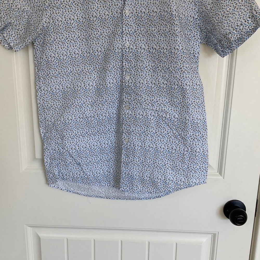 Peter Werth London N1 Men's Short Sleeve Button Front Shirt Size Small‎ Paisley - Picture 4 of 10